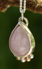 Handmade Morganite Silver & Gold Pendant