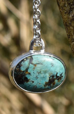 Handmade Tibetan Turquoise Silver Pendant