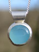 Handmade Blue Chalcedony Silver Pendant