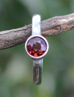 Handmade Silver Garnet Chakra Ring - 1st, Base Chakra