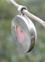 Handmade Pink Heart Opal Silver Pendant