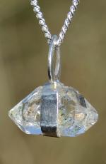 Handmade Golden Enhydro Herkimer Diamond Silver Pendant