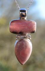 Rhodochrosite Silver Pendant