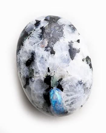 Moonstone & Black Tourmaline Tumble Stone - Large